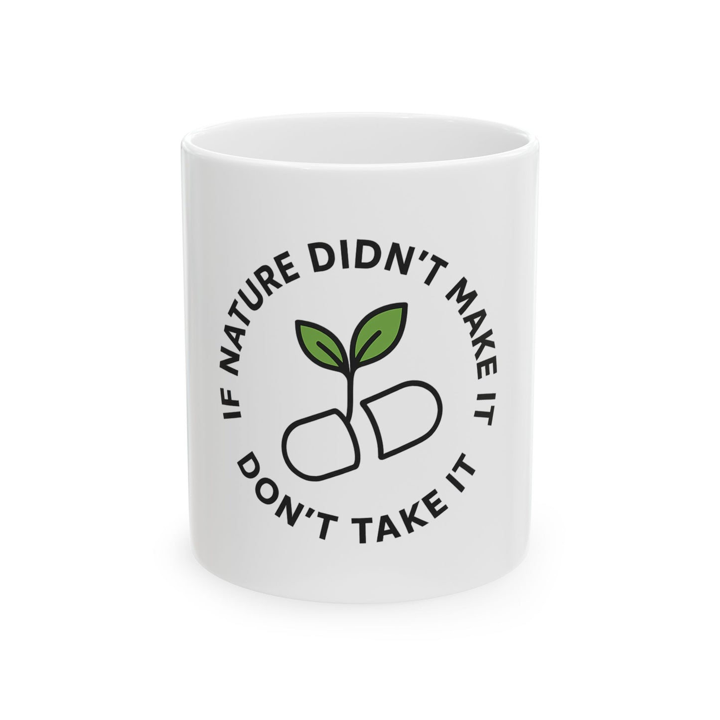 Nature-Inspired Ceramic Mug - Eco-Friendly Sip, Perfect Gift for Nature Lovers, Motivational Cup, Sustainable Living, Plant-Based Lifestyle