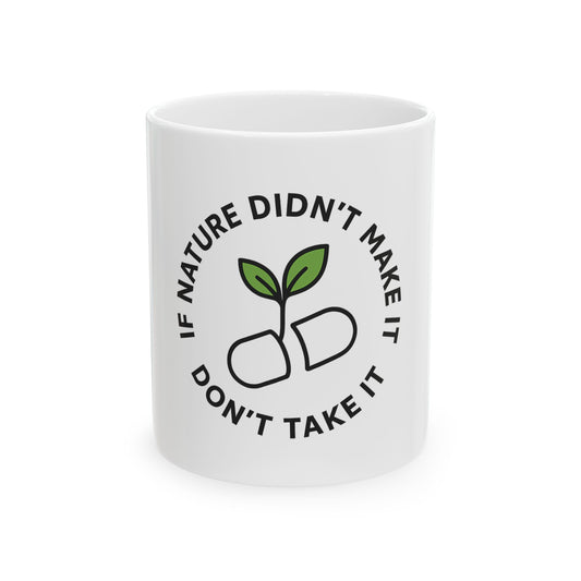 Nature-Inspired Ceramic Mug - Eco-Friendly Sip, Perfect Gift for Nature Lovers, Motivational Cup, Sustainable Living, Plant-Based Lifestyle